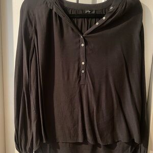 J. Crew Black Button-Down Blouse